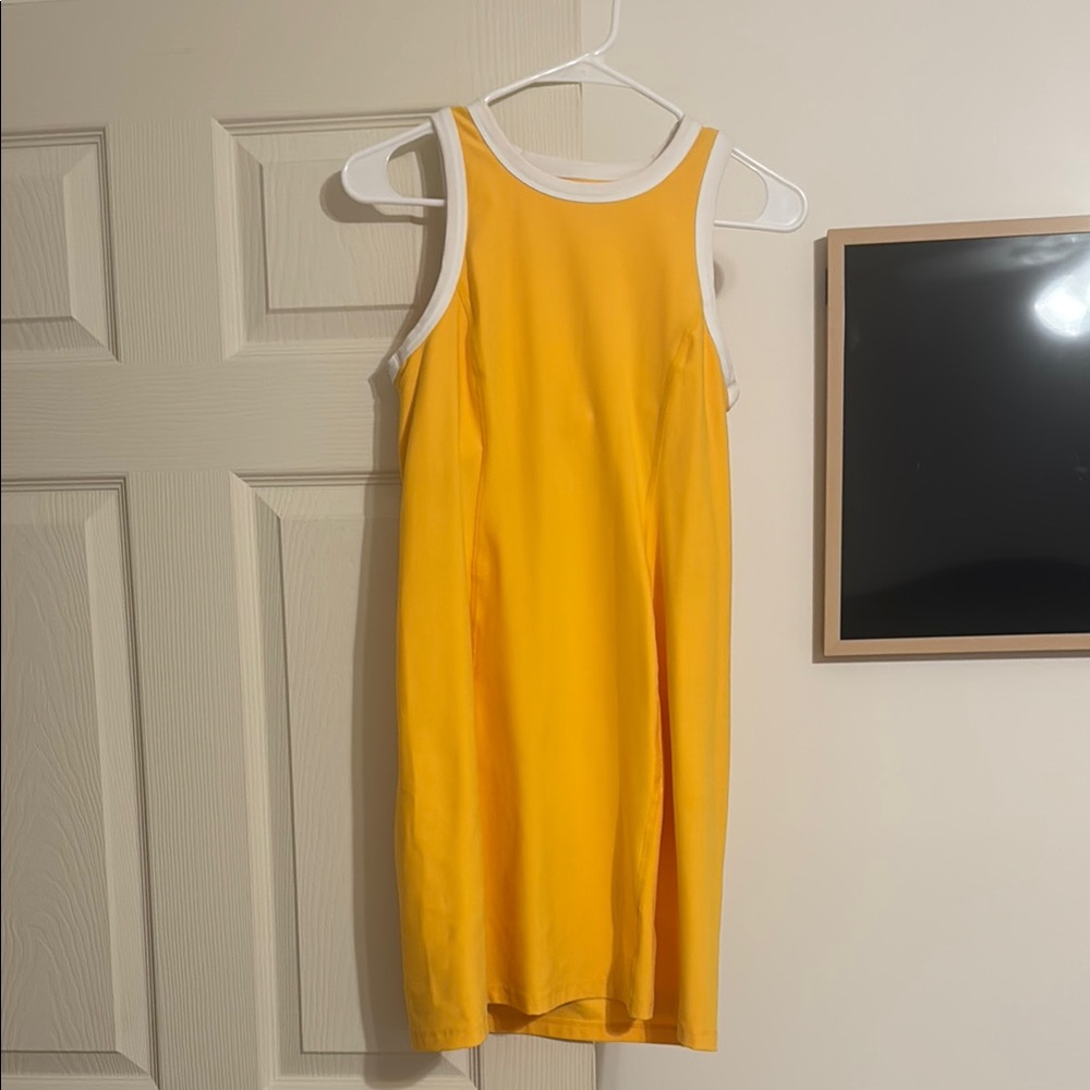 Beyond Yoga Yellow Halter Sheath Mini Dress